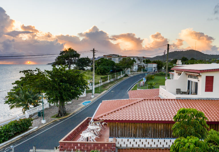 Trade Winds guest house and restaurant view of street